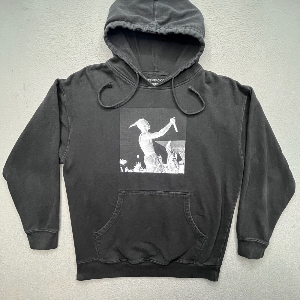 XXXTentacion Men Hoodie Cotton Black Large Skins Graphic Rap Streetwear